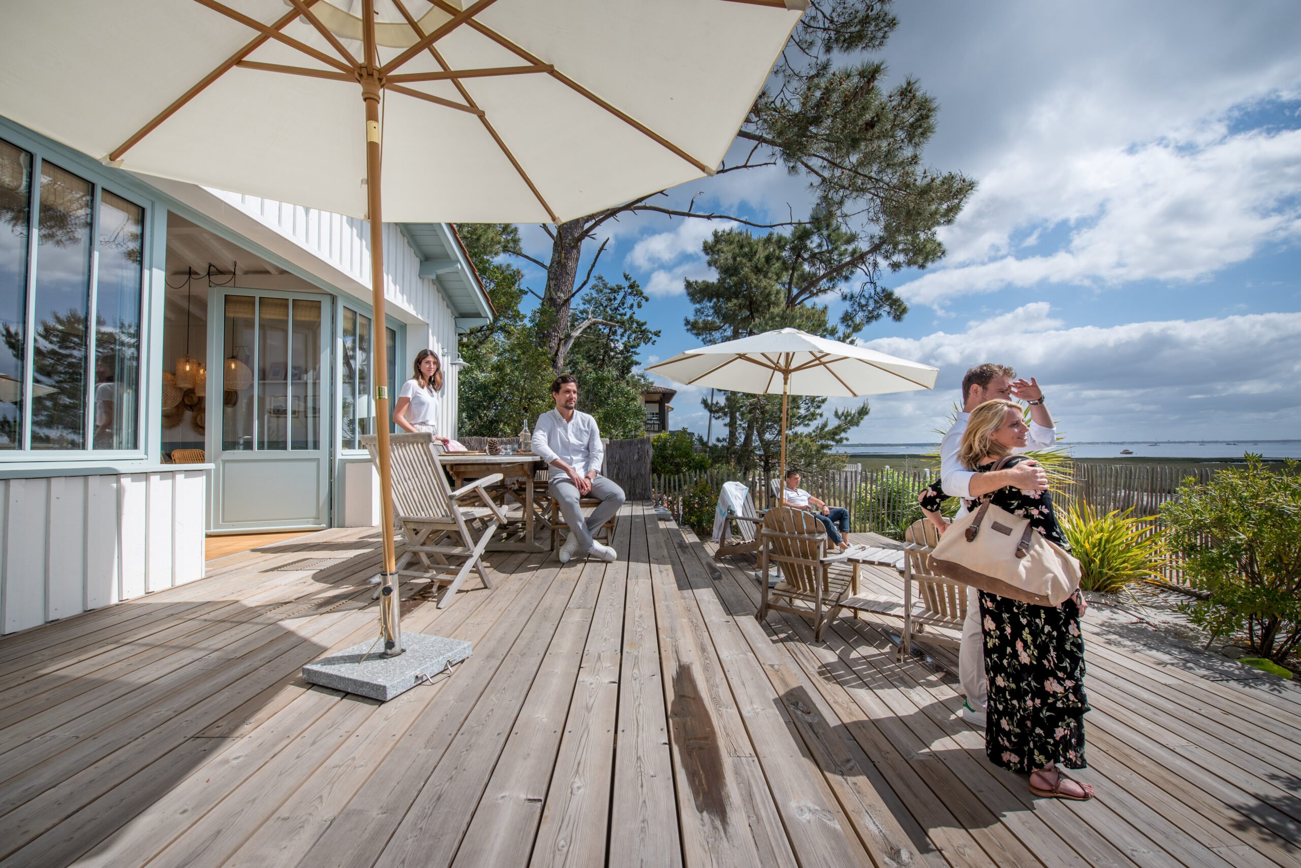 Villa du Cap Ferret avec conciergerie : vue de la terrasse