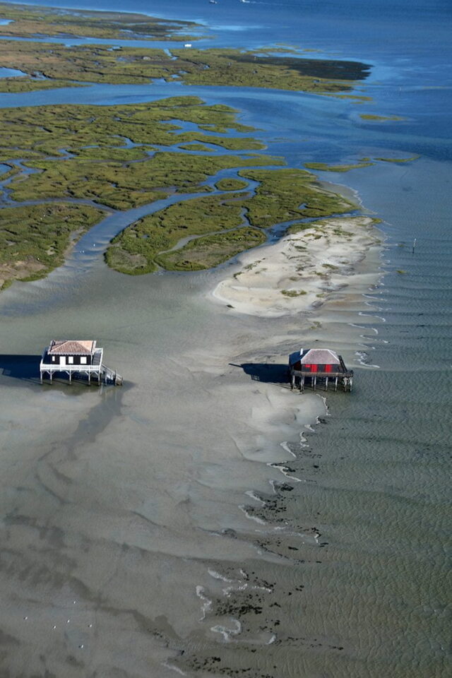 Les Cabanes tchanquées de l'île aux Oiseaux - Cabanes tchanquées N5722b - Bassin d'Arcachon