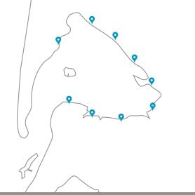 Les villages et ports ostréicoles - mini map ports - Bassin d'Arcachon
