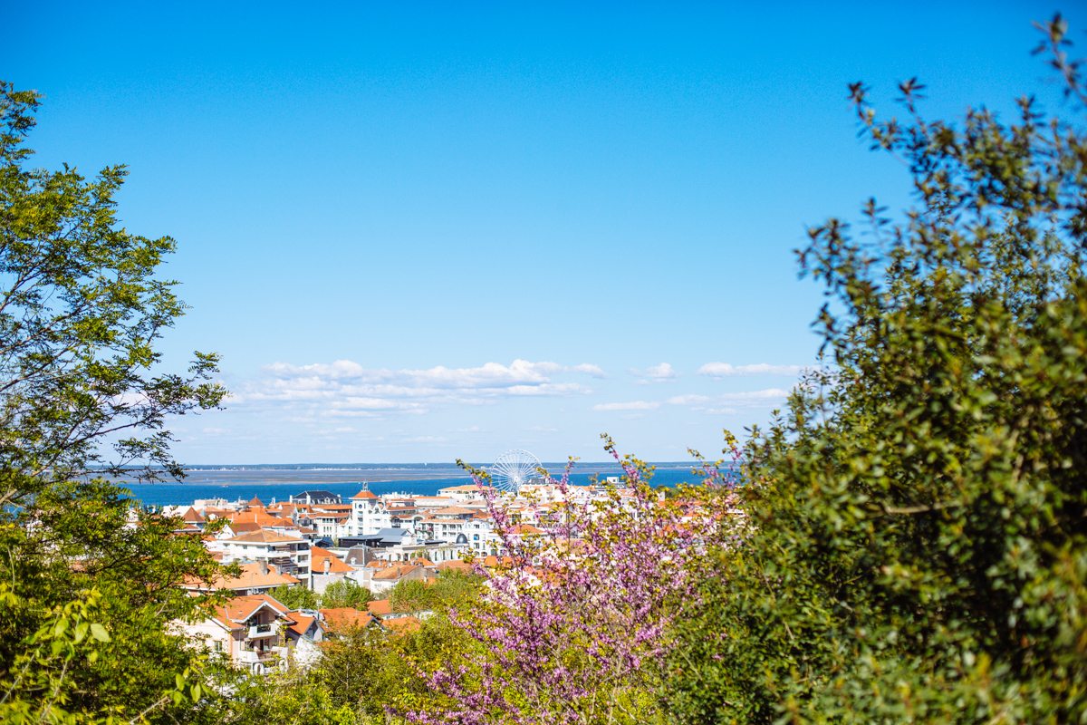 Vue sur le quartier de la Ville d'Hiver et le Bassin d'Arcachon