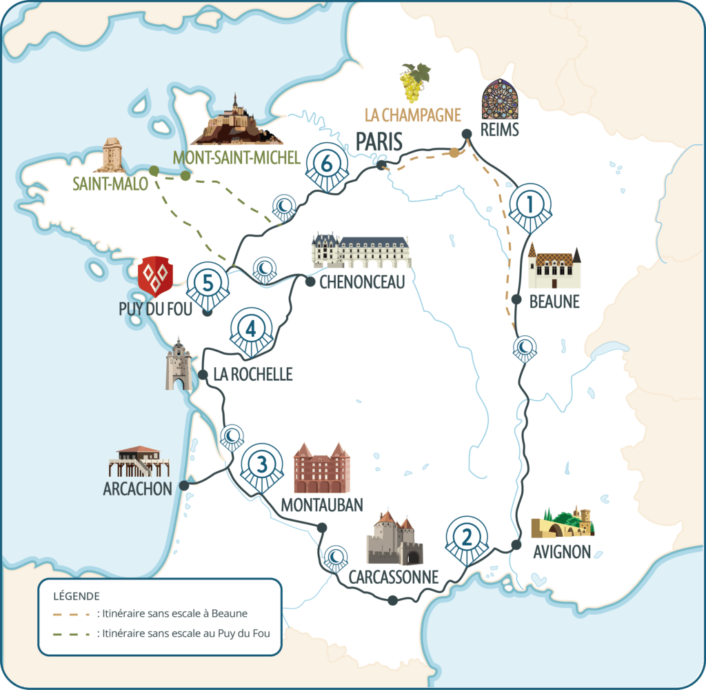 Un train de prestige sur le Bassin d'Arcachon ! - Carte n°1 contour legende - Bassin d'Arcachon